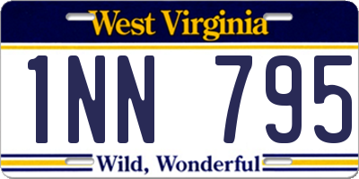 WV license plate 1NN795