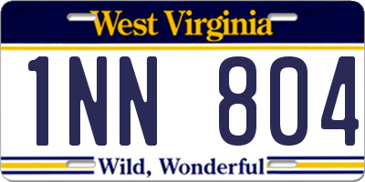 WV license plate 1NN804