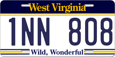 WV license plate 1NN808