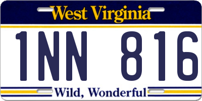 WV license plate 1NN816