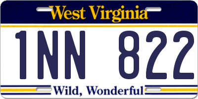 WV license plate 1NN822