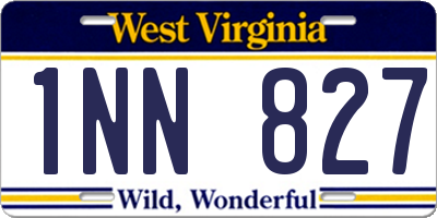 WV license plate 1NN827