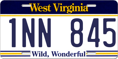 WV license plate 1NN845