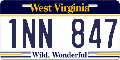 WV license plate 1NN847
