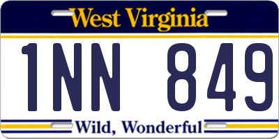 WV license plate 1NN849