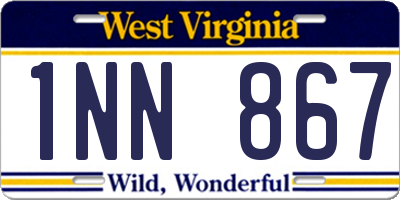 WV license plate 1NN867