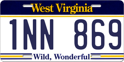 WV license plate 1NN869