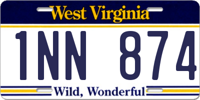 WV license plate 1NN874