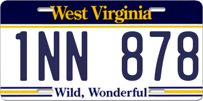 WV license plate 1NN878