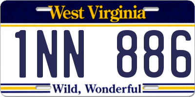 WV license plate 1NN886