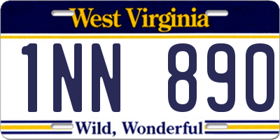 WV license plate 1NN890