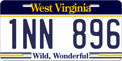 WV license plate 1NN896
