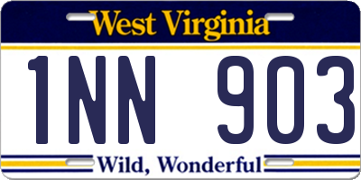 WV license plate 1NN903
