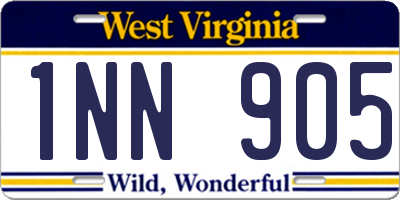 WV license plate 1NN905