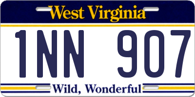 WV license plate 1NN907