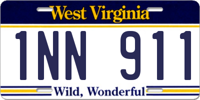 WV license plate 1NN911