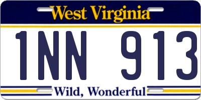WV license plate 1NN913
