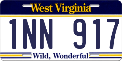WV license plate 1NN917