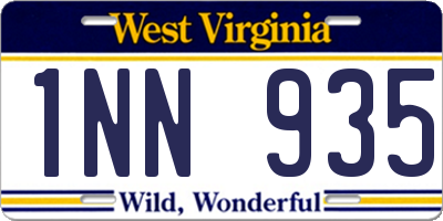 WV license plate 1NN935