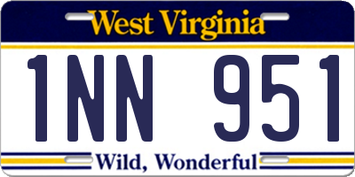 WV license plate 1NN951