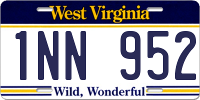 WV license plate 1NN952