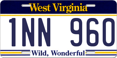 WV license plate 1NN960