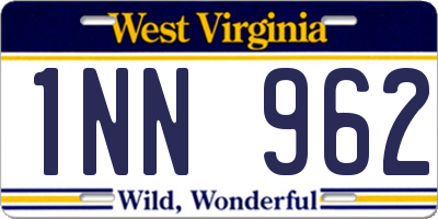 WV license plate 1NN962