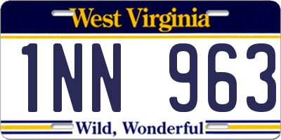WV license plate 1NN963