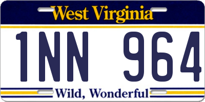WV license plate 1NN964