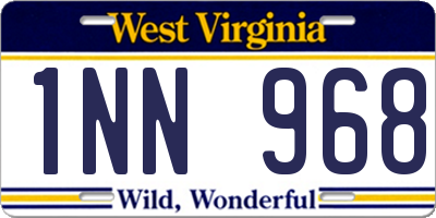 WV license plate 1NN968