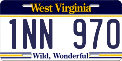 WV license plate 1NN970