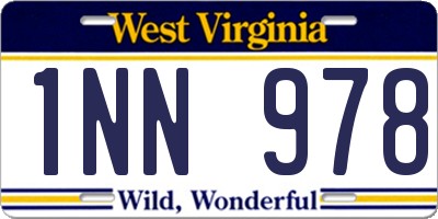 WV license plate 1NN978