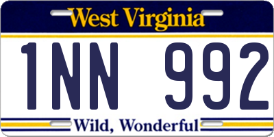 WV license plate 1NN992