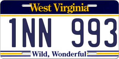WV license plate 1NN993