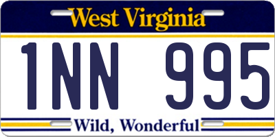 WV license plate 1NN995