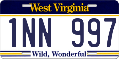 WV license plate 1NN997