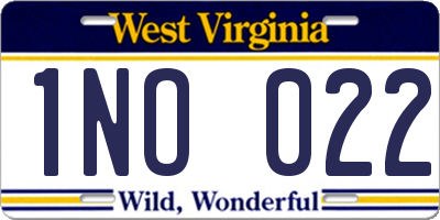 WV license plate 1NO022
