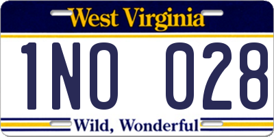 WV license plate 1NO028