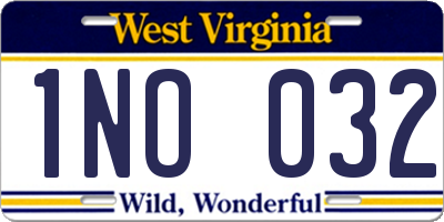 WV license plate 1NO032