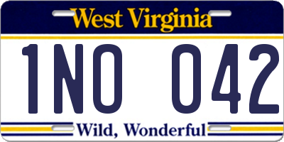 WV license plate 1NO042