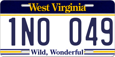 WV license plate 1NO049