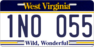 WV license plate 1NO055