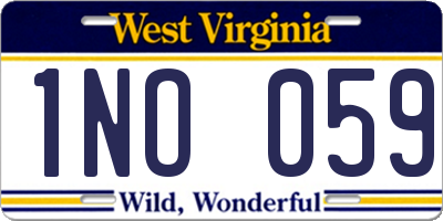 WV license plate 1NO059