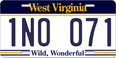 WV license plate 1NO071