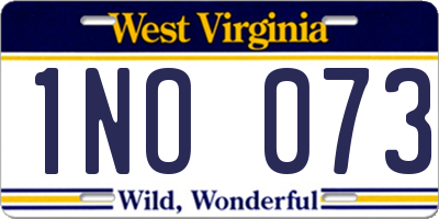 WV license plate 1NO073