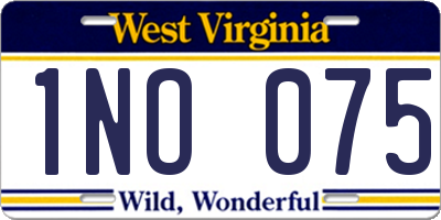 WV license plate 1NO075