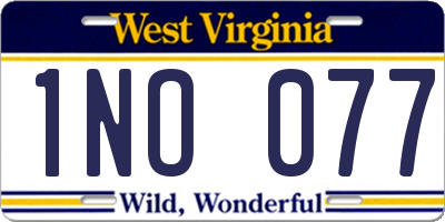 WV license plate 1NO077
