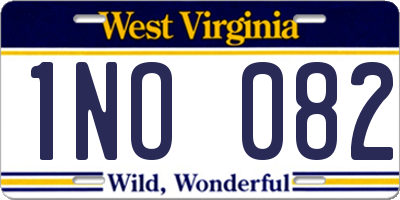 WV license plate 1NO082