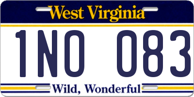 WV license plate 1NO083