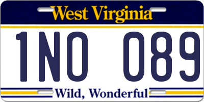 WV license plate 1NO089